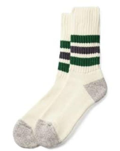 RoToTo Old School Ribbed Socks Charcoal - Verde