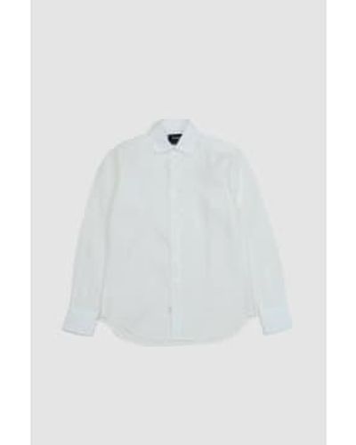 Drake's The Linen Summer Shirt Ecru S - White
