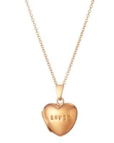 Posh Totty Designs Plated Loved Mini Heart Locket Necklace - Metallizzato
