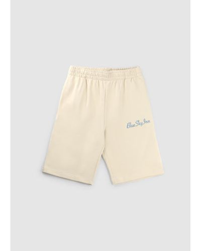 BLUE SKY INN Mens Logo Shorts in Cream - Neutro