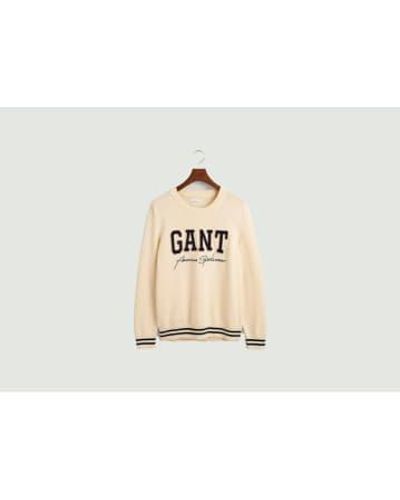 GANT Logotype Collegiate Casual Sweater - Neutro