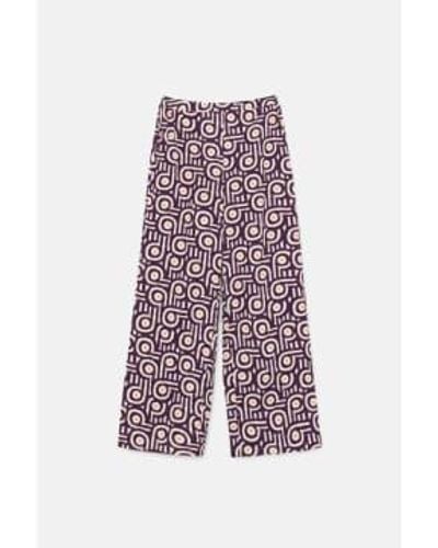 Compañía Fantástica Geometric Printed Trousers S - Purple
