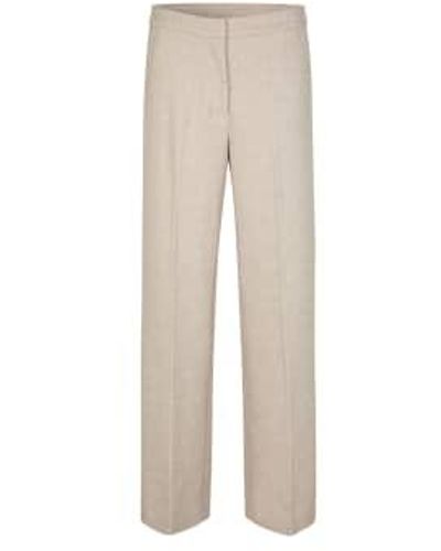 Second Female Saru Straight Trousers Polyester - Natural