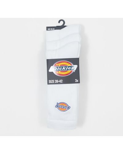 Dickies 3 chaussettes logo White Valley Grove - Blanc