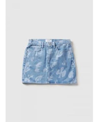 FRAME Womens Le Mini Skirt In Tropical Abstract Print - Blu