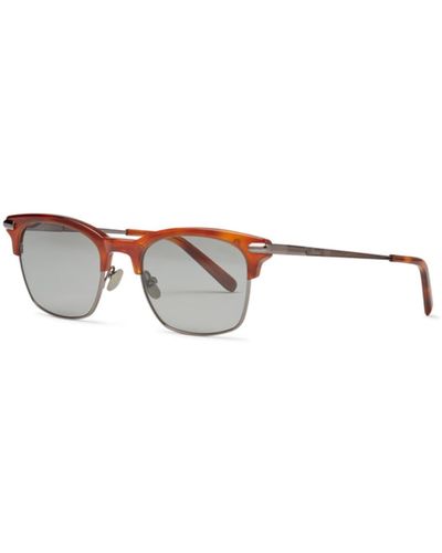 Brioni Acetate & Metal Sunglasses Havana-lead - Multicolour