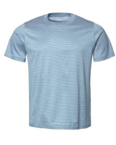 Eton Slim Fit Striped Filo Di Scozia T Shirt Xxl - Blue