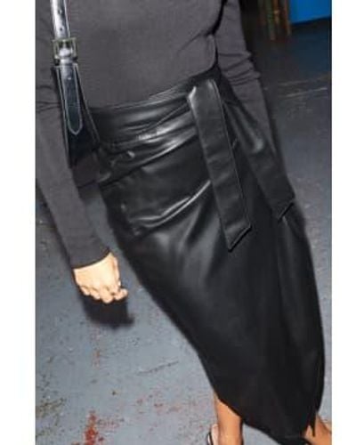 Never Fully Dressed Nfd Vegan Leather Jaspre Skirt 10 - Black
