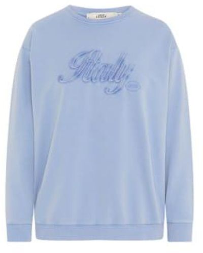 Cashmere Fashion 0039italy Baumwoll Sweatshirt Monja Fancy Xs / Hellblau - Blue