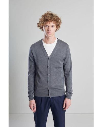 L'Exception Paris Cárdigan con botones merino gris antracita