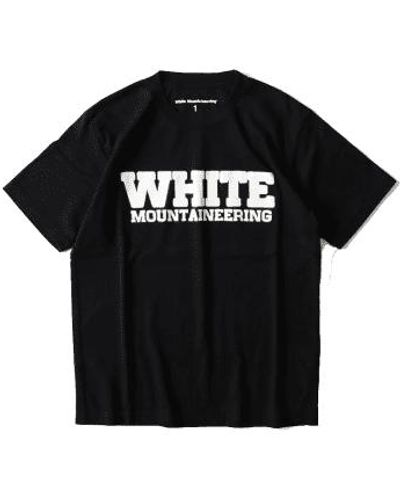 White Mountaineering Weißer bergsteigen großes logo -t -shirt schwarz