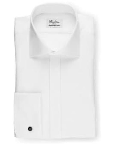 Stenströms Camisa vestir noche blanca lgada con puños dobles - Blanco