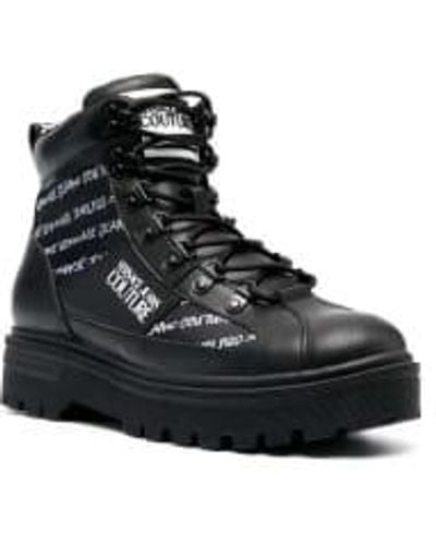 Versace Jeans Couture Boots With Graphic Print Of - Black