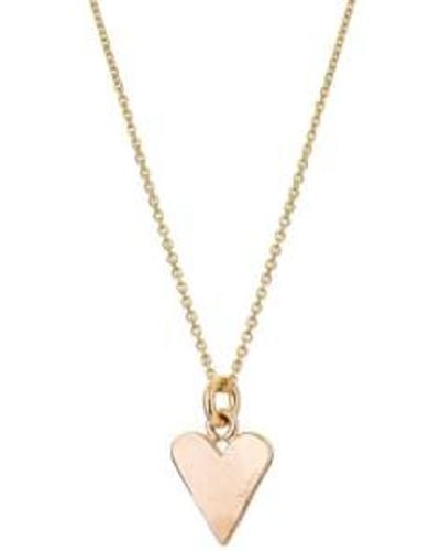 Renné Jewellery 9 Carat Trace Chain & Heart 18" - Metallic