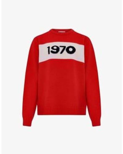 Bella Freud 1970 Oversized Knitted Jumper Size: S, Col: S - Red