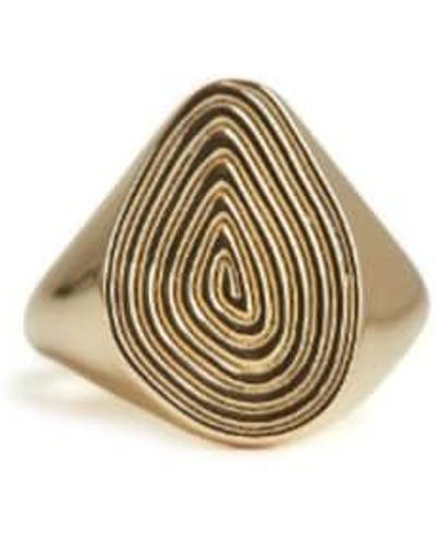 Rachel Entwistle Spiral Signet Ring O - Metallic