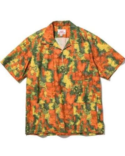 Battenwear Camisa pullover topanga camo - Naranja