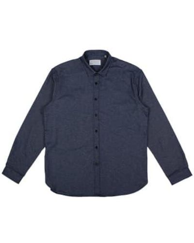 Merchant Menswear Mercante flannel shirt touno bleu