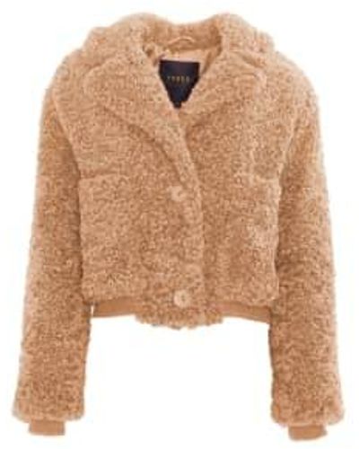 Freed Romeo Cropped Teddy Faux Fur Jacket Camel S - Natural
