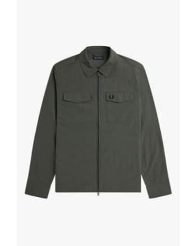 Fred Perry Zip Overshirt Field - Green