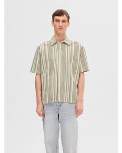 SELECTED Boxy Sylar Short Sleeve Burnt Jersey Shirt - Green