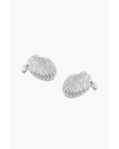 Tutti & Co Ea618s Seashell Earrings - White