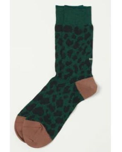 RoToTo Organic Cotton Dark / Brown Socks S - Green