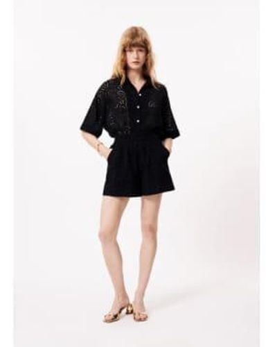 FRNCH Chiara Embroidered Shorts S - Black