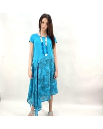 Grizas Turq Asymmetric Dress - Blue