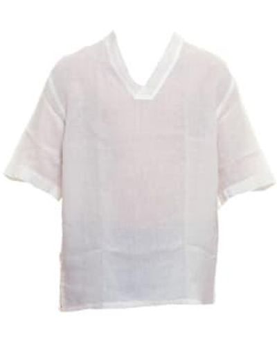 Costumein T Shirt For Man Scollo V Off - Bianco