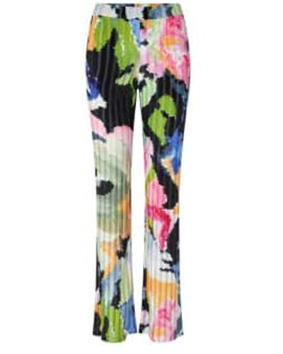 Stine Goya Pantalon Andy imprimé à floral artistique - Vert