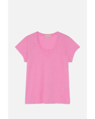 American Vintage Jacksonville SS T Shirt Bubblegum Vintage - Pink