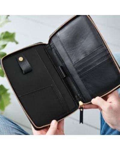 VIDA VIDA Mini Leather Ipad Travel Wallet Leather - Black