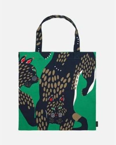 Marimekko Shopper Bag Ilves Lince Rossa - Green