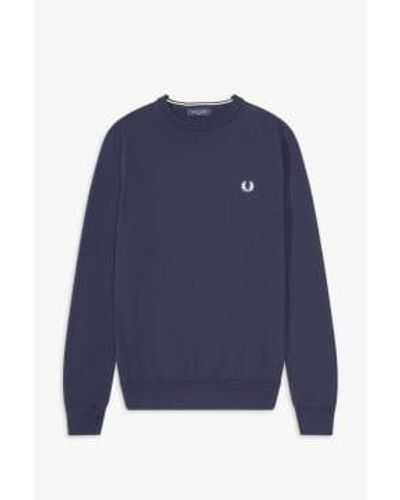 Fred Perry Classic Crew Neck Jumper - Blue