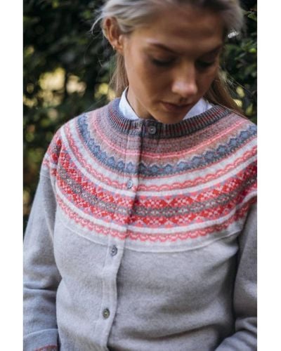 ERIBE Knitwear Alpine Short Cardigan Hibiscus - Multicolour