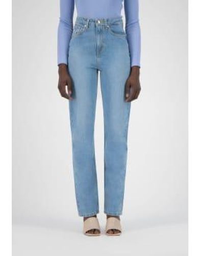 MUD Jeans Heavy stone relax rose rose jeans - Bleu