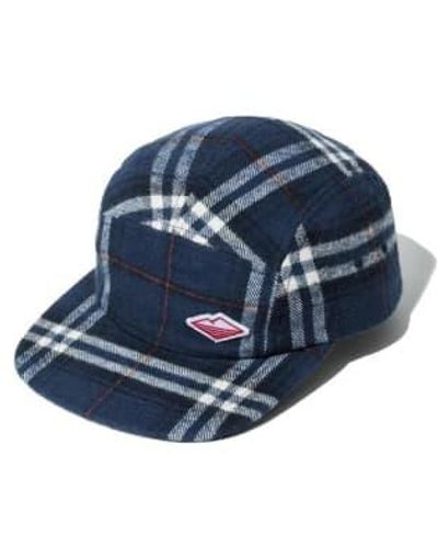 Battenwear Plaid cap cap - Bleu