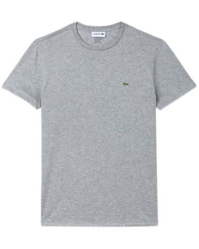 Lacoste Th 6709 t-shirt aus pima-baumwolle silber chine - Grau