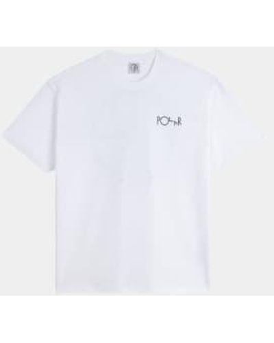 POLAR SKATE Stroke -logo -t -shirt - Weiß