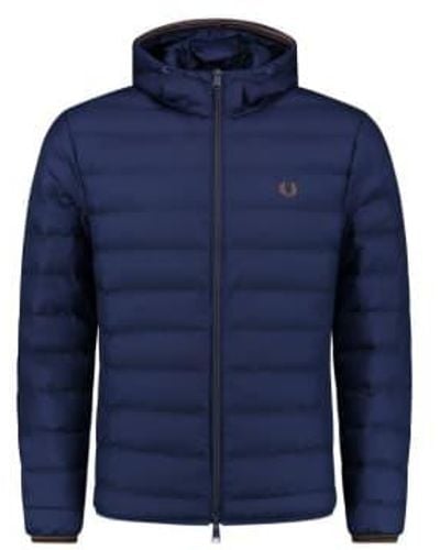 Fred Perry Hooded Insulated Jacket French Navy - Blue