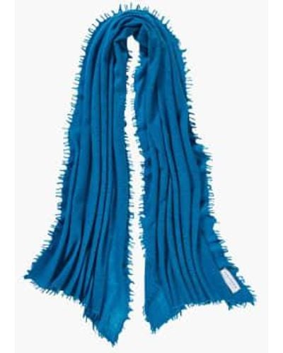 PUR SCHOEN Hand Felted Cashmere Soft Scarf Petrol Gift - Blu