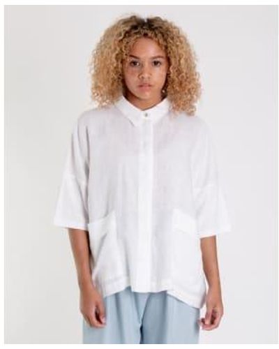 Beaumont Organic Camisa naomi de lino en blanco