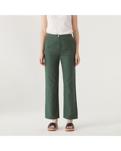 Nice Things Pantalon en coton en lin - Vert