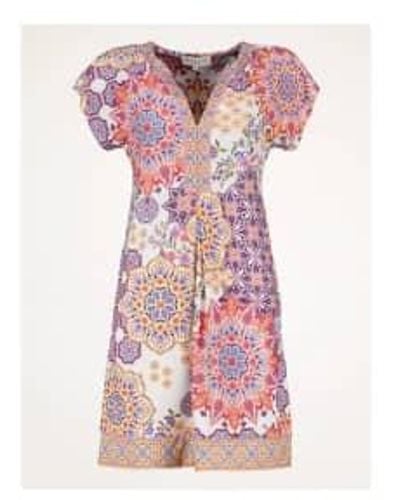Hale Bob Psychedelic Print Single Pleat Short Dress Col: /pink Mul S
