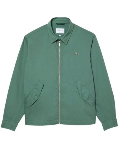 Lacoste Short Zippered Organic Cotton Gabardine Jacket - Green