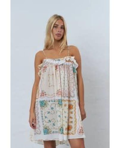 Stella Nova Cotton Tissue Printed Mini Dress 34 - White
