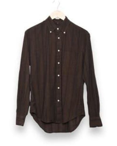 Gitman Vintage Vintage Cotton/linen Dobby Stripe - Brown