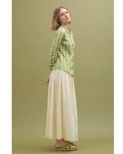 Nice Things Seersucker Ecru Skirt 36 - Green