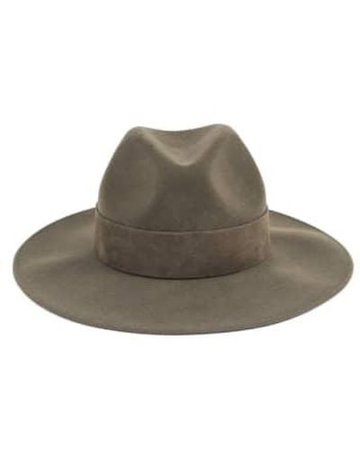 Travaux En Cours Felt Fedora Hat Wide Brimmed Loden 57 - Brown